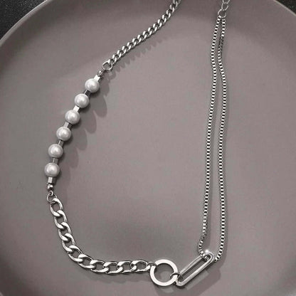 PEARL RUGGED - Pure Titanium Steel Necklace with 23 inch Cuban Chain for Men & Boys - THE MEN THING