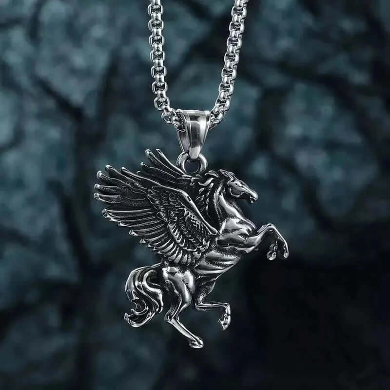 PEGASUS-  Alloy Pendant with Pure Stainless Steel  24inch Round Box Chain for Men, European trending Style for Men & Boy - THE MEN THING