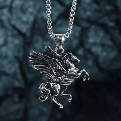 PEGASUS-  Alloy Pendant with Pure Stainless Steel  24inch Round Box Chain for Men, European trending Style for Men & Boy - THE MEN THING
