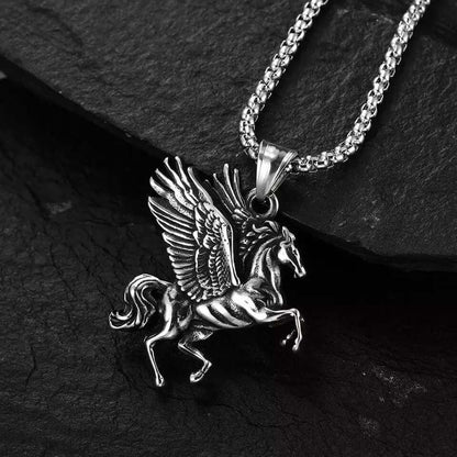 PEGASUS-  Alloy Pendant with Pure Stainless Steel  24inch Round Box Chain for Men, European trending Style for Men & Boy - THE MEN THING