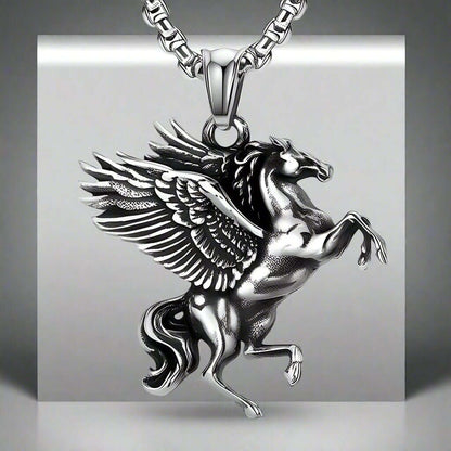 PEGASUS-  Alloy Pendant with Pure Stainless Steel  24inch Round Box Chain for Men, European trending Style for Men & Boy - THE MEN THING