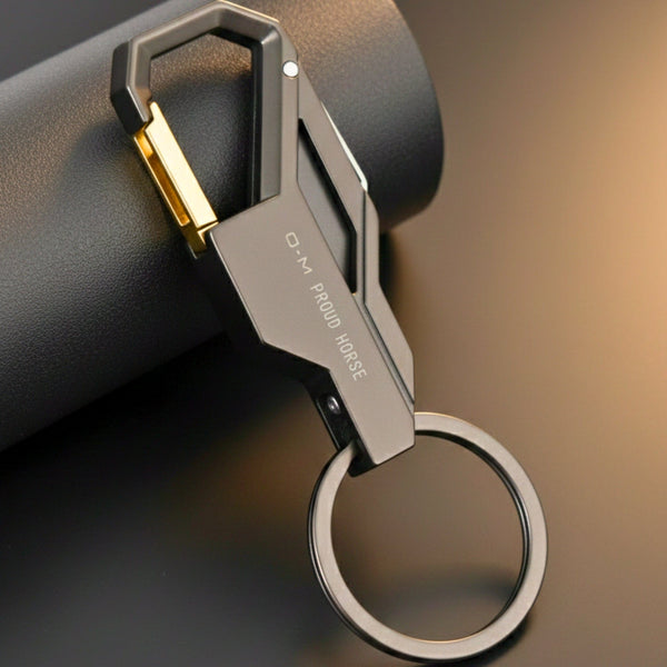 PHANTOM GRIP - GUNMETAL GREY - Stainless Steel Keychain for Men & Boy
