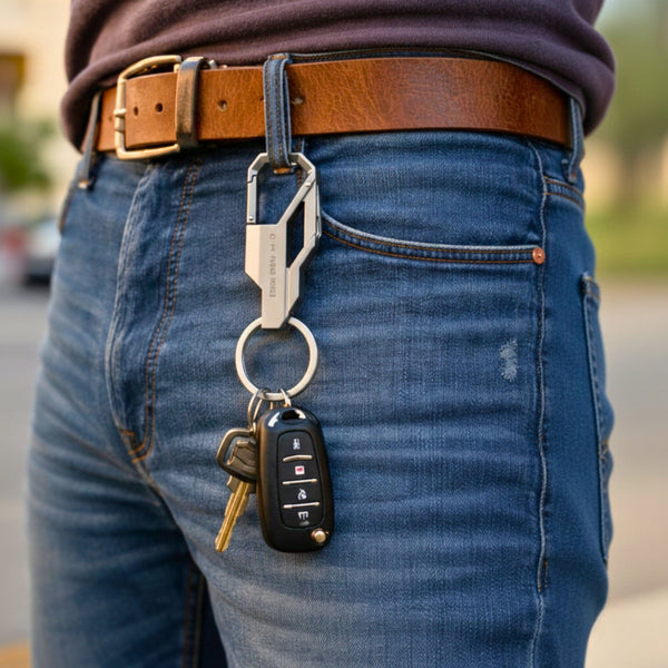 PHANTOM GRIP - STEEL - Stainless Steel Keychain for Men & Boy