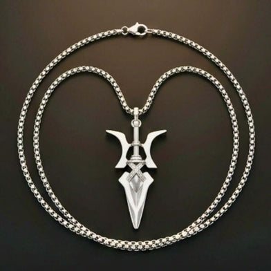 PHOENIX SWORD - 21mm Pure Titanium Steel Pendant with 28inch Round Box 4mm Chain for Men & Boys