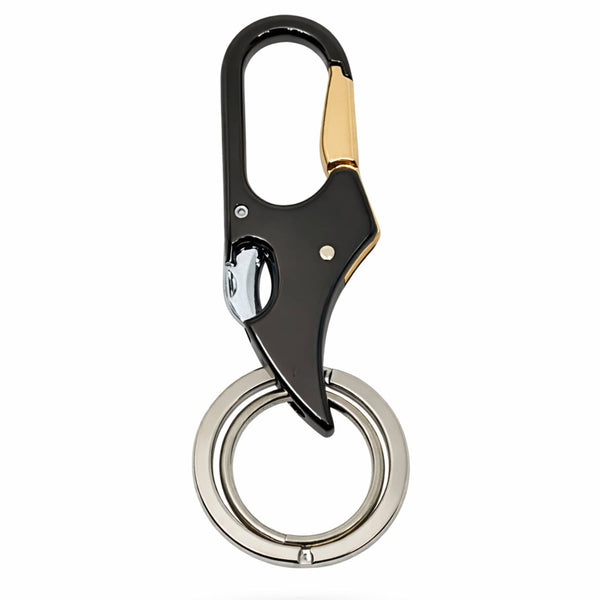 PRIME HOOK SIGNATURE – BLACK & GOLD - Stainless Steel Keychain for Men & Boy