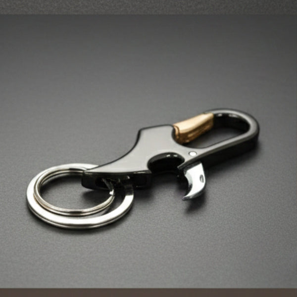 PRIME HOOK SIGNATURE – BLACK & GOLD - Stainless Steel Keychain for Men & Boy