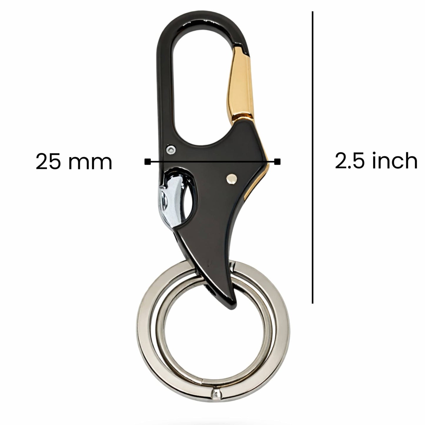 PRIME HOOK SIGNATURE – BLACK & GOLD - Stainless Steel Keychain for Men & Boy - THE MEN THING