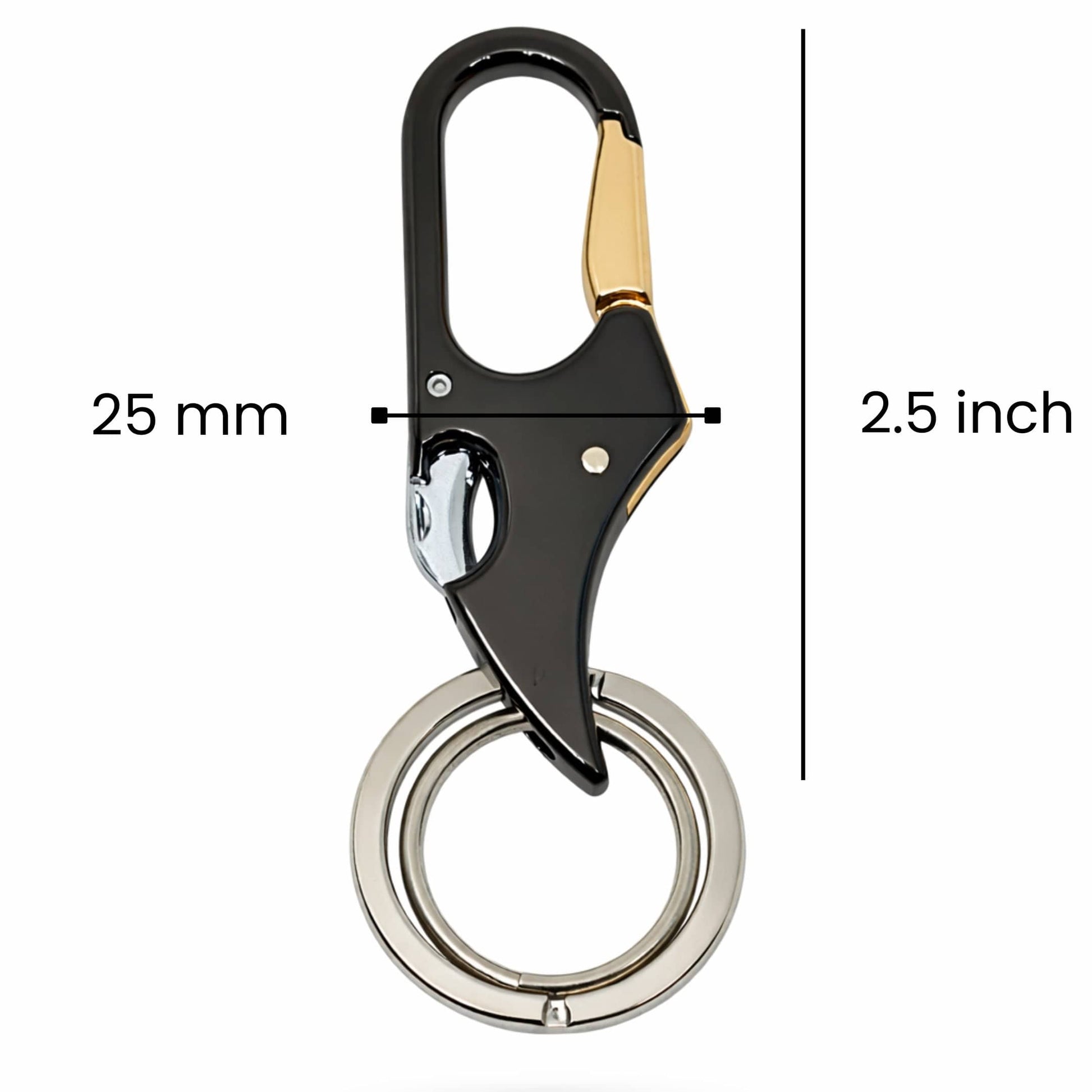 PRIME HOOK SIGNATURE – BLACK & GOLD - Stainless Steel Keychain for Men & Boy - THE MEN THING