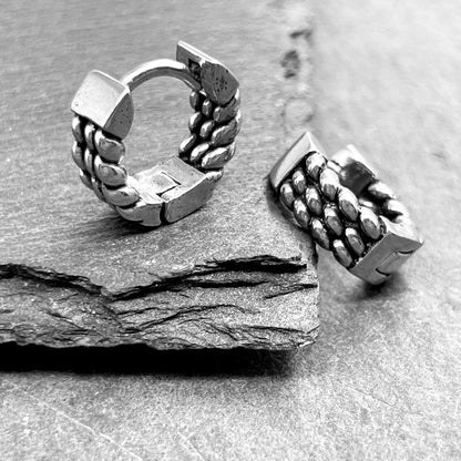 PRIME LINK - Titanium Steel Hoop Earrings for Men & Boys (2 Pcs) - THE MEN THING
