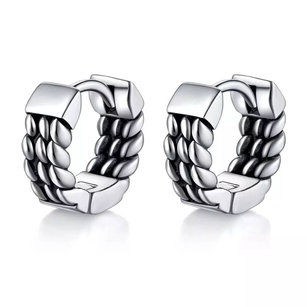 PRIME LINK - Titanium Steel Hoop Earrings for Men & Boys (2 Pcs) - THE MEN THING