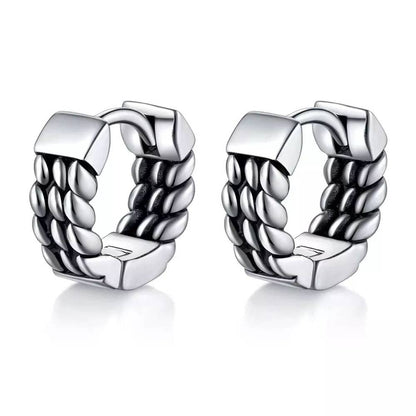 PRIME LINK - Titanium Steel Hoop Earrings for Men & Boys (2 Pcs) - THE MEN THING