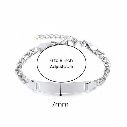ENGRAVED - PRIME MONARCH - Pure Titanium Steel 6 to 8 inch Adjustable Bracelet for Men & Boys — Steel Bracelets for Men | THE MEN THING