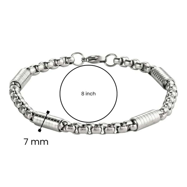 PRIME ROLO - Pure Titanium Steel Bracelet for Men & Boys (8inch)