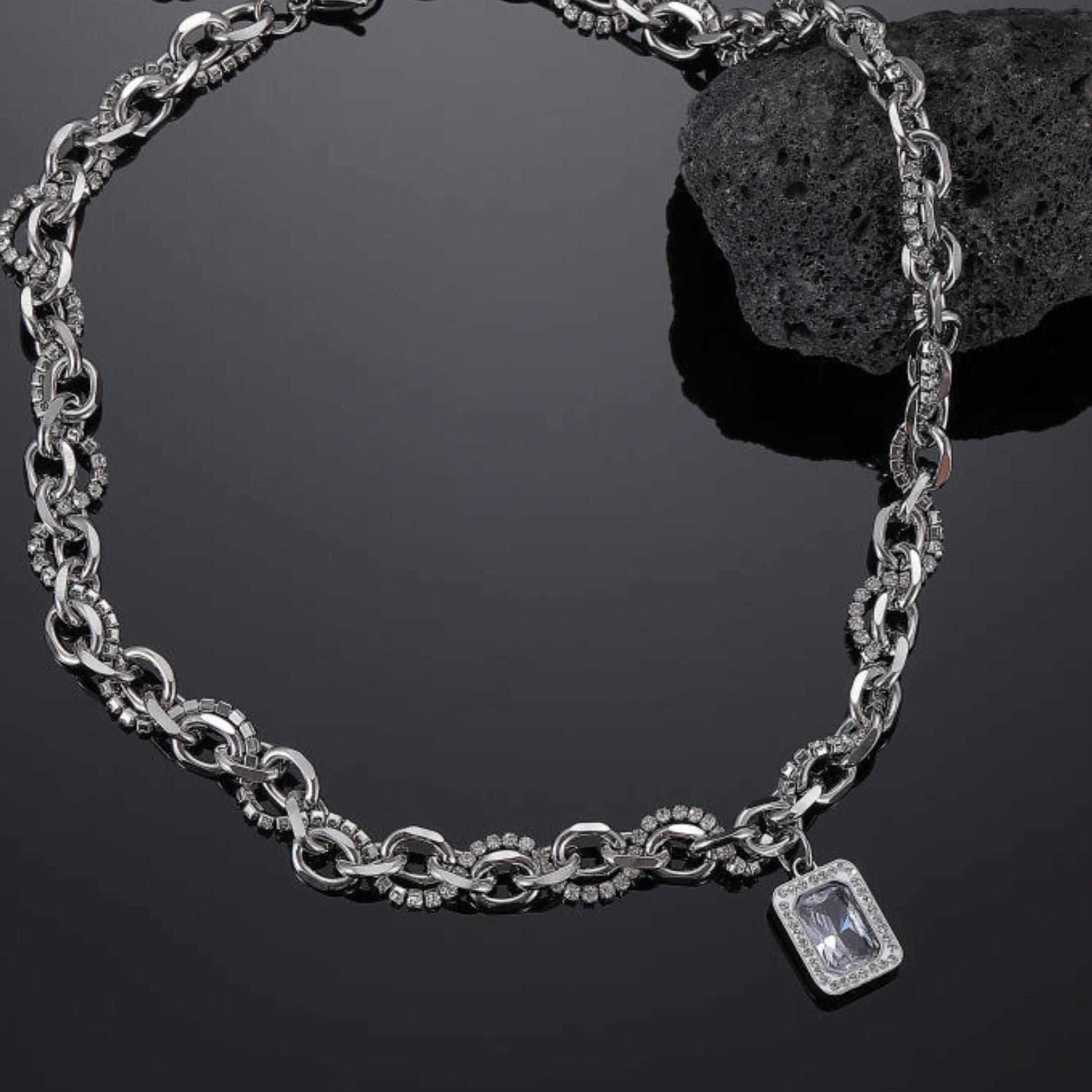 PRISM LUX - 15mm Titanium Steel Pendant with 20 to 22inch Adjustable Cable Chain for Men & Boys — SS Pendant/ Necklace for Men | THE MEN THING