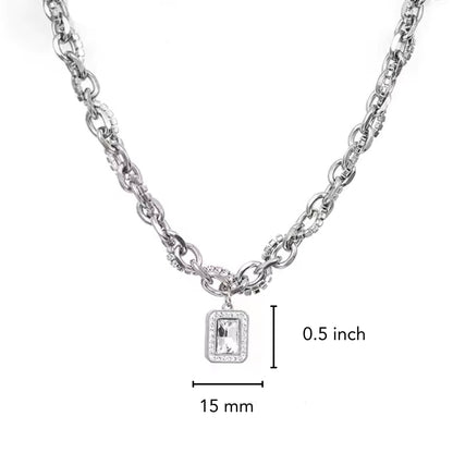 PRISM LUX - 15mm Titanium Steel Pendant with 20 to 22inch Adjustable Cable Chain for Men & Boys — SS Pendant/ Necklace for Men | THE MEN THING