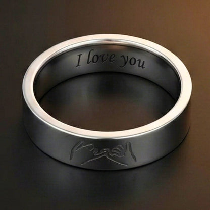 PROMISE RING - Steel - Pure Stainless Steel Men’s Steel-Plated Ring (Size : 26) - THE MEN THING