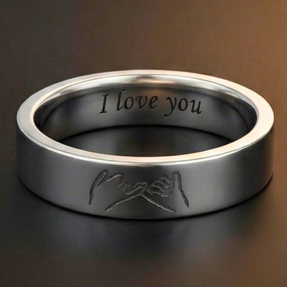 PROMISE RING - Steel - Pure Stainless Steel Men’s Steel-Plated Ring (Size : 26) - THE MEN THING