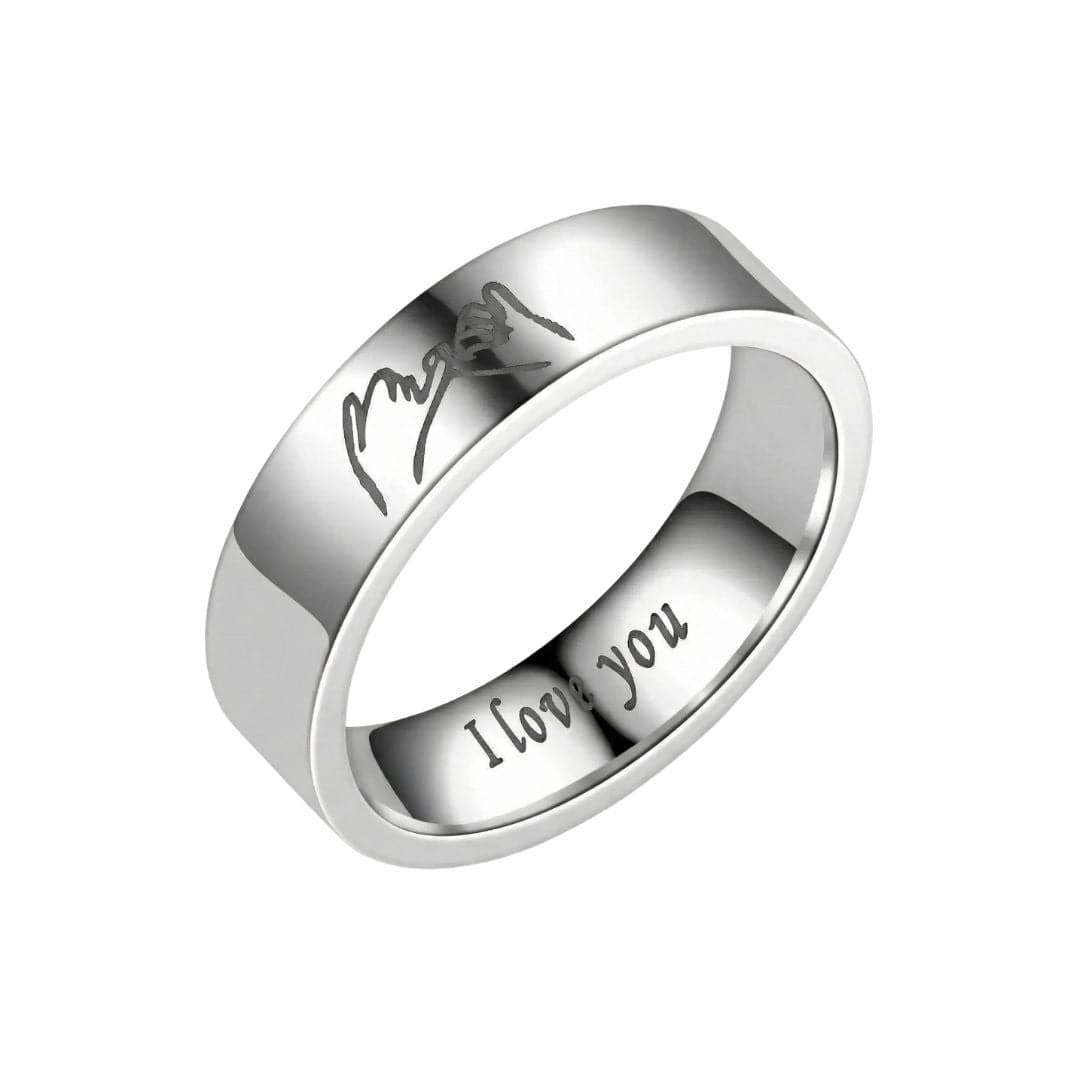 PROMISE RING - Steel - Pure Stainless Steel Men’s Steel-Plated Ring (Size : 26) - THE MEN THING