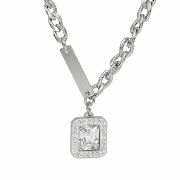 PRYXON - 16mm Titanium Steel Pendant with 22 to 24inch Adjustable Cable 7mm Chain for Men & Boys