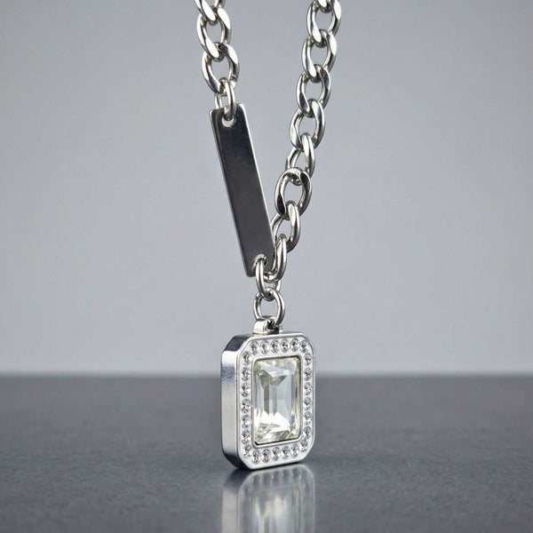 PRYXON - 16mm Titanium Steel Pendant with 22 to 24inch Adjustable Cable 7mm Chain for Men & Boys