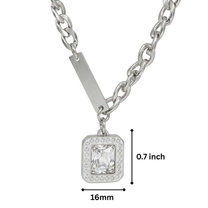 PRYXON - 16mm Titanium Steel Pendant with 22 to 24inch Adjustable Cable 7mm Chain for Men & Boys — SS Pendant/ Necklace for Men | THE MEN THING