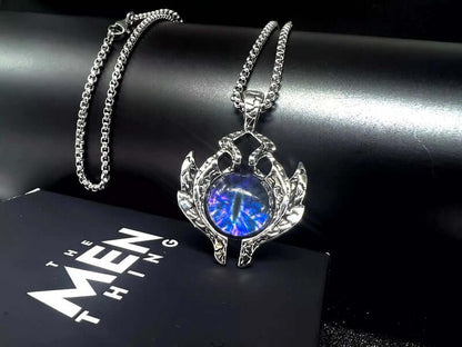 PURPLE-EYE - Alloy Pendant with Stainless Steel 24inch Round Box Chain for Men & Boy - THE MEN THING