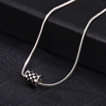 RACER CHECK - 10mm Pure Titanium Steel Pendant with 19inch Snake 3mm Chain for Men & Boys — SS Pendant/ Necklace for Men | THE MEN THING