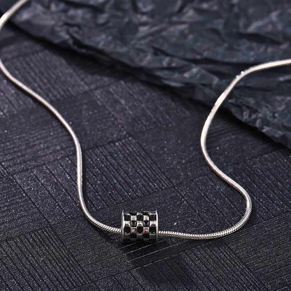 RACER CHECK - 10mm Pure Titanium Steel Pendant with 19inch Snake 3mm Chain for Men & Boys — SS Pendant/ Necklace for Men | THE MEN THING