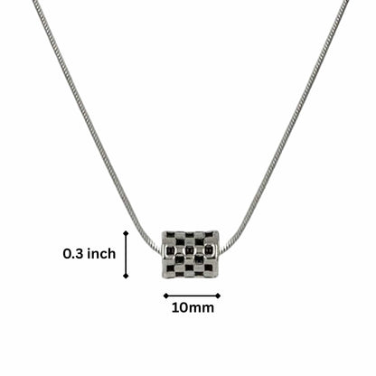 RACER CHECK - 10mm Pure Titanium Steel Pendant with 19inch Snake 3mm Chain for Men & Boys — SS Pendant/ Necklace for Men | THE MEN THING