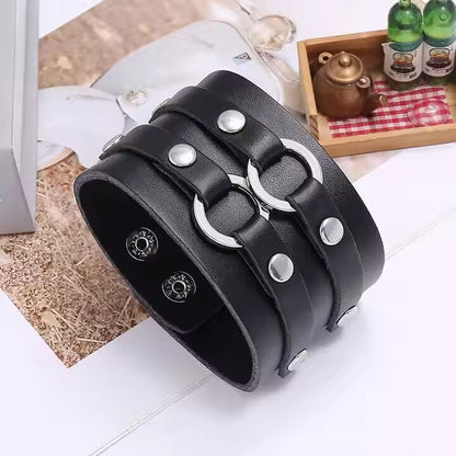 RAGE LOCK - Genuine Braided Leather Bracelet Set for Men & Boys (8 inch) - THE MEN THING
