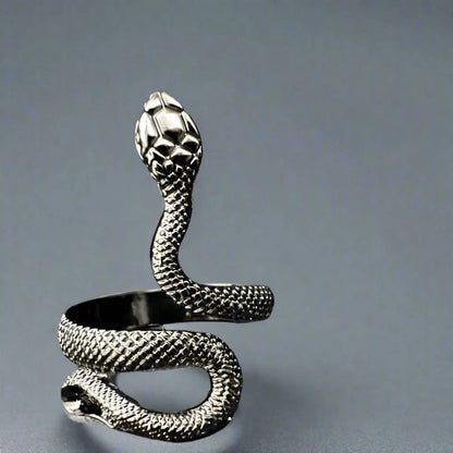 RATTLER -  Alloy Adjustable Vintage Black Snake Ring, American trending Style for Men & Boys - THE MEN THING