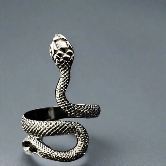 RATTLER -  Alloy Adjustable Vintage Black Snake Ring, American trending Style for Men & Boys - THE MEN THING