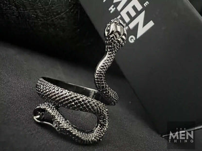 RATTLER -  Alloy Adjustable Vintage Black Snake Ring, American trending Style for Men & Boys - THE MEN THING