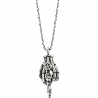 REBEL 13 – SKELETON - 23mm Pure Titanium Steel Pendant with 23inch Round Box 2mm Chain for Men & Boys — SS Pendant/ Necklace for Men | THE MEN THING