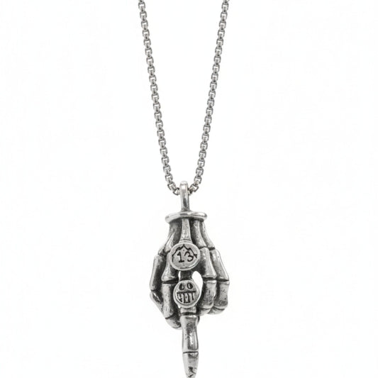 REBEL 13 – SKELETON - 23mm Pure Titanium Steel Pendant with 23inch Round Box 2mm Chain for Men & Boys - THE MEN THING