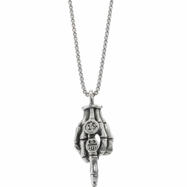 REBEL 13 – SKELETON - 23mm Pure Titanium Steel Pendant with 23inch Round Box 2mm Chain for Men & Boys