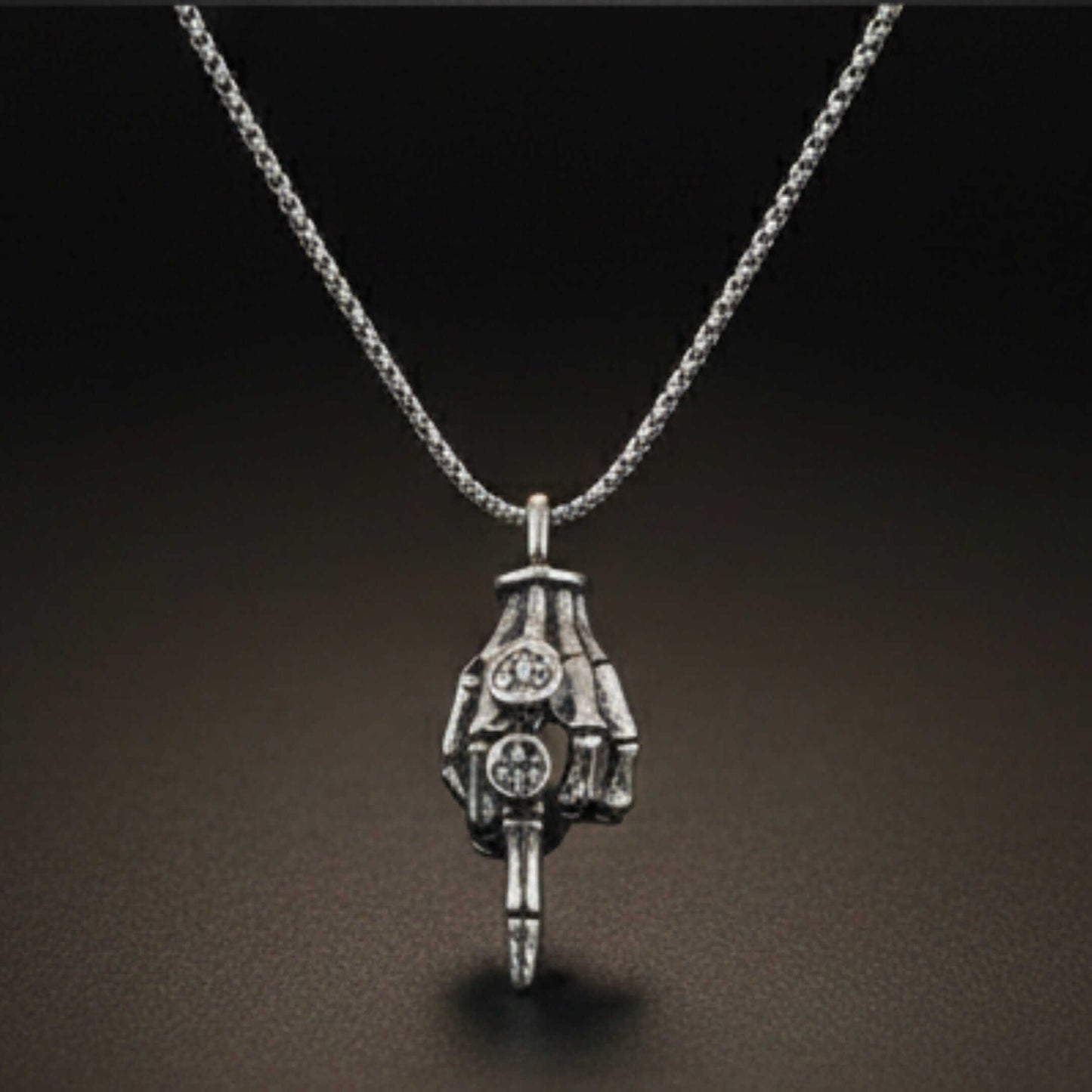 REBEL 13 – SKELETON - 23mm Pure Titanium Steel Pendant with 23inch Round Box 2mm Chain for Men & Boys — SS Pendant/ Necklace for Men | THE MEN THING