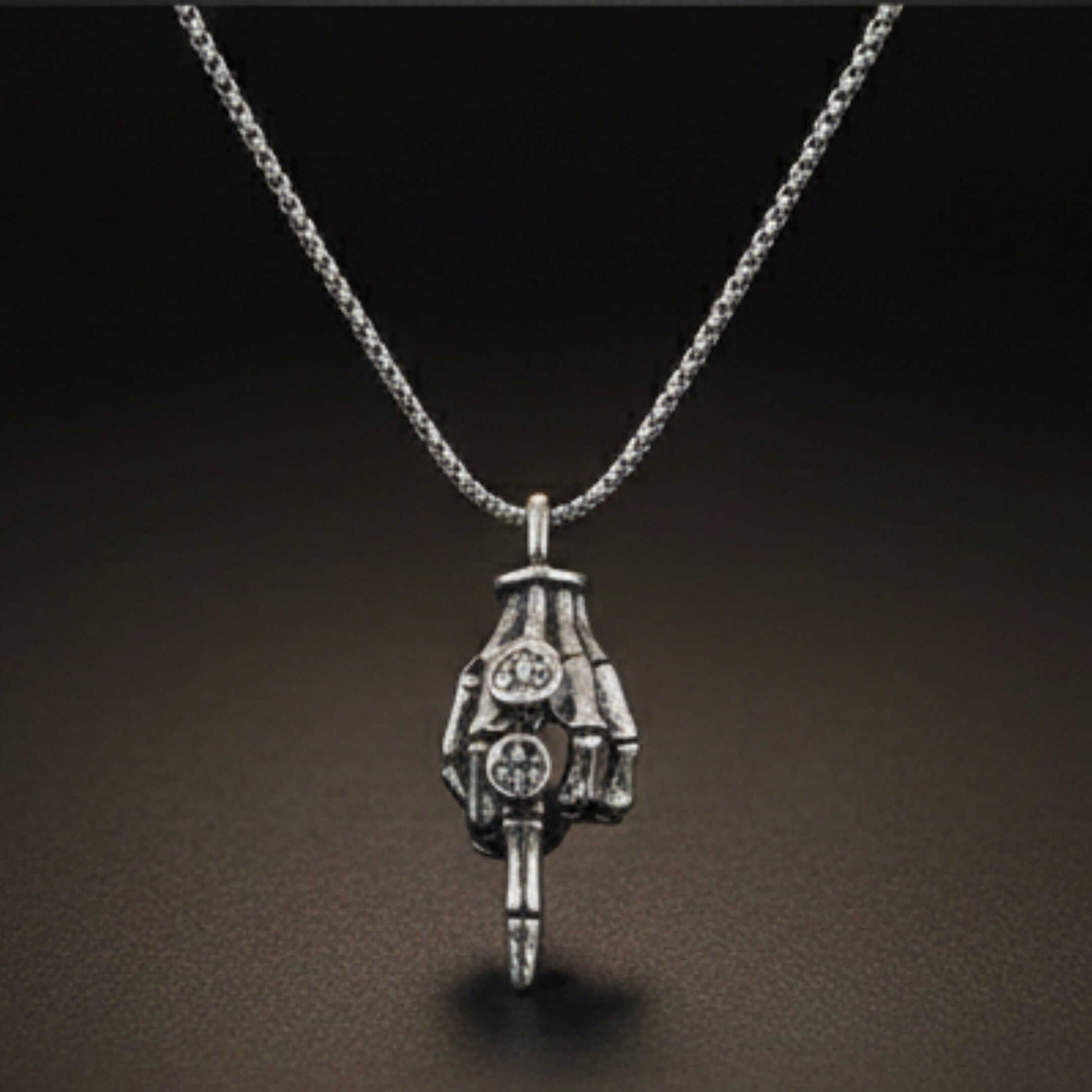REBEL 13 – SKELETON - 23mm Pure Titanium Steel Pendant with 23inch Round Box 2mm Chain for Men & Boys — SS Pendant/ Necklace for Men | THE MEN THING