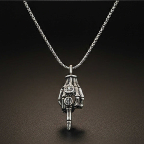 REBEL 13 – SKELETON - 23mm Pure Titanium Steel Pendant with 23inch Round Box 2mm Chain for Men & Boys