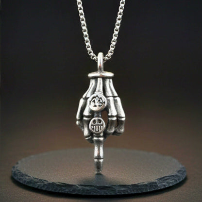 REBEL 13 – SKELETON - 23mm Pure Titanium Steel Pendant with 23inch Round Box 2mm Chain for Men & Boys — SS Pendant/ Necklace for Men | THE MEN THING