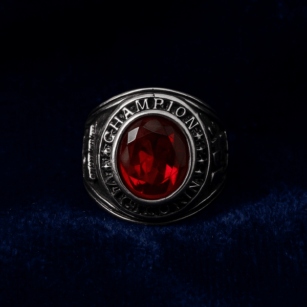 REBEL EMBER RING - Pure Stainless Steel Men’s Steel-Plated Ring – Statement Luxury Jewelry (Size : 16-22-26)