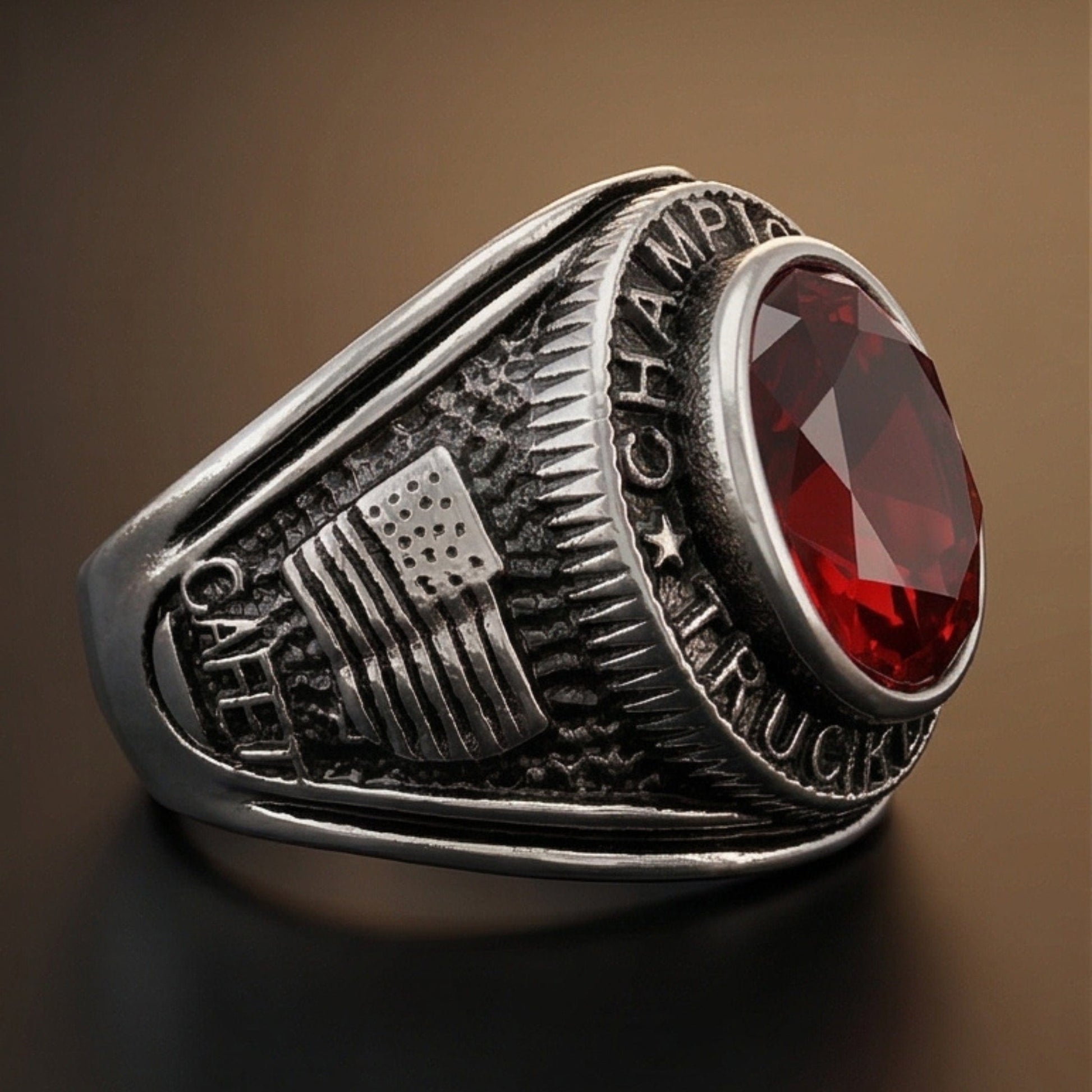 REBEL EMBER RING - Pure Stainless Steel Men’s Steel-Plated Ring – Statement Luxury Jewelry (Size : 16-22-26) - THE MEN THING