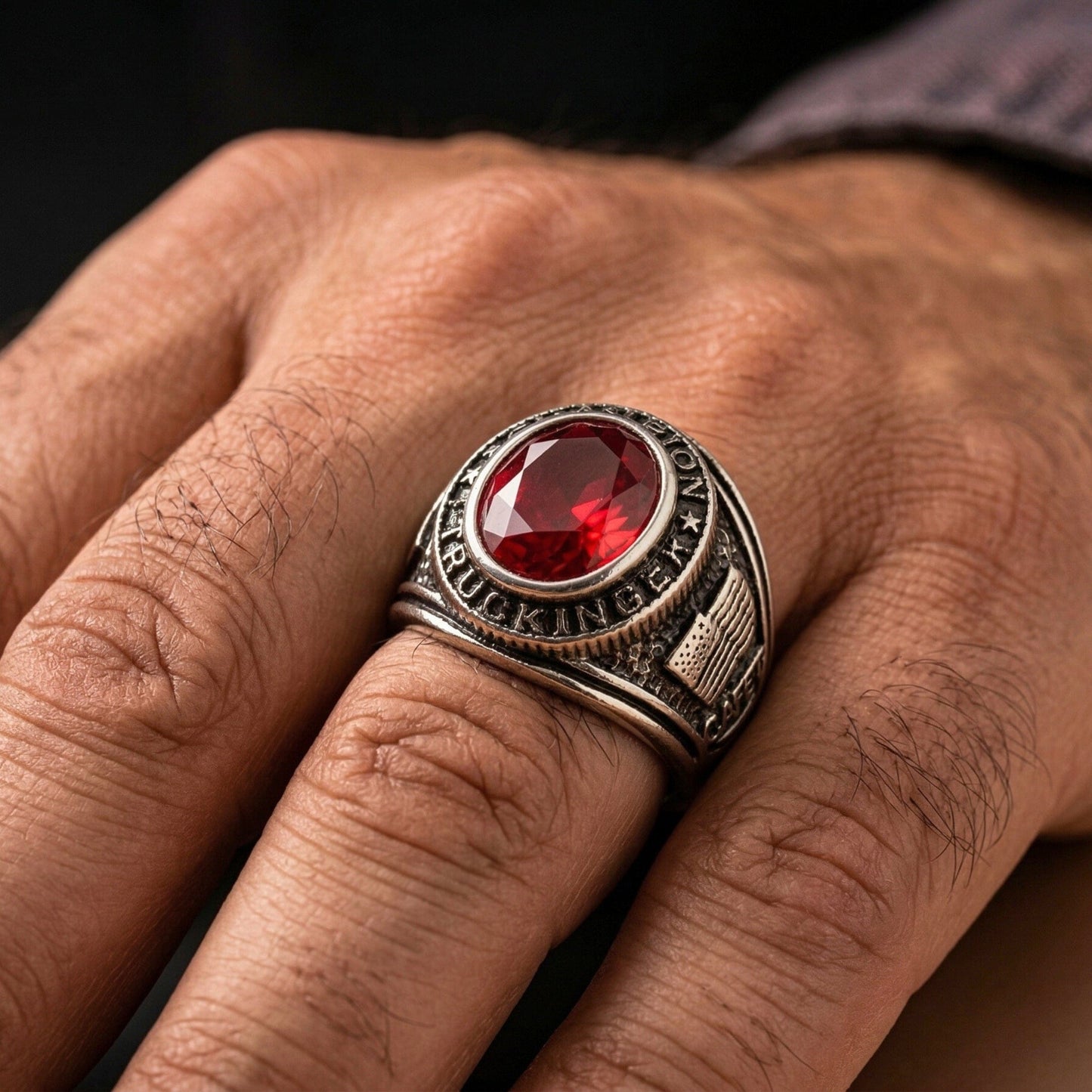 REBEL EMBER RING - Pure Stainless Steel Men’s Steel-Plated Ring – Statement Luxury Jewelry (Size : 16-22-26) - THE MEN THING