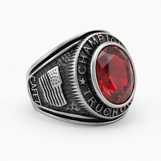 REBEL EMBER RING - Pure Stainless Steel Men’s Steel-Plated Ring – Statement Luxury Jewelry (Size : 16-22-26) - THE MEN THING