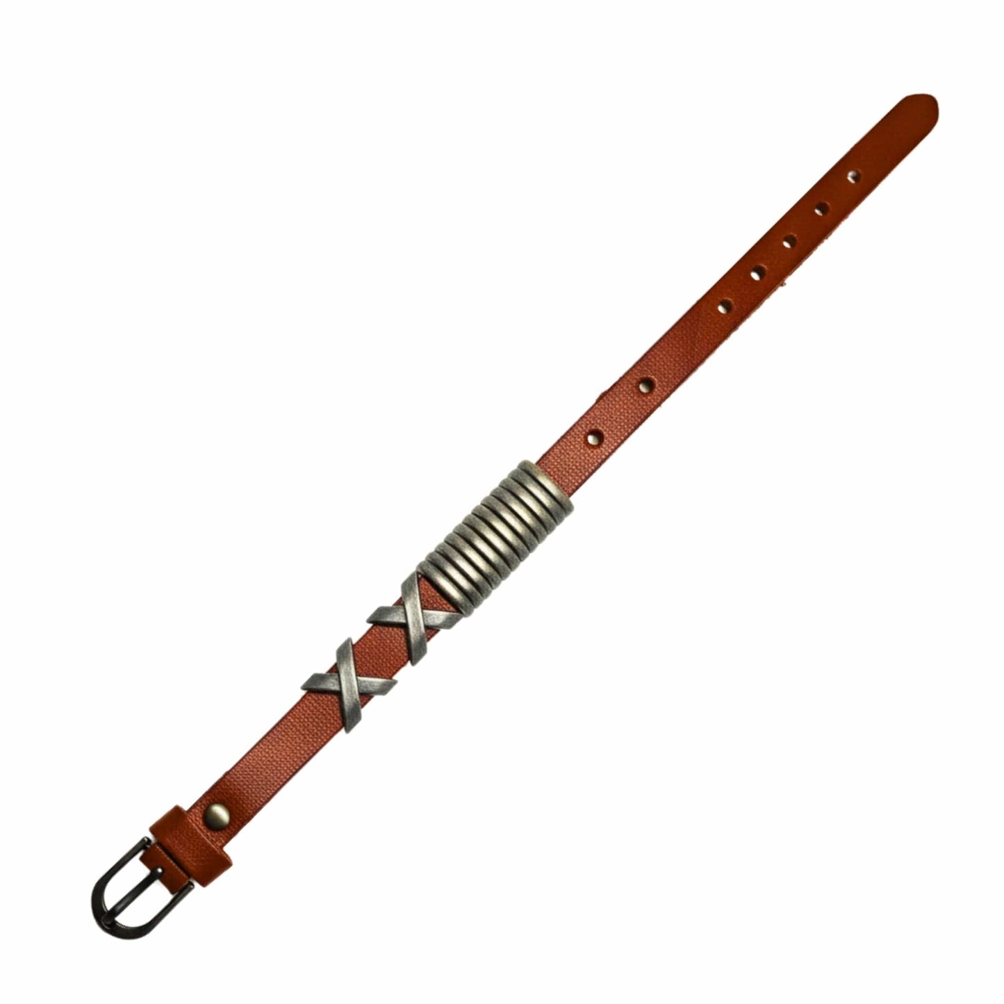 REBEL RUSTX - 10mm Brown Genuine Leather Adjustable Bracelet for Men & Boys (9.8 inch) - THE MEN THING