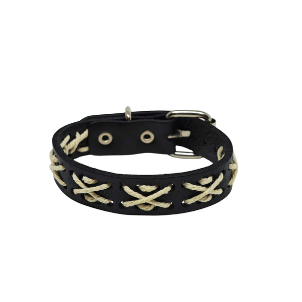 REBEL STITCH - 18mm Genuine Leather Adjustable Bracelet for Men & Boys (9 inch)