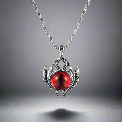 RED-EYE PROTECT -  Alloy Pendant with Pure Stainless Steel 24inch Round Box Chain for Men, European trending Style for Men & Boy - THE MEN THING
