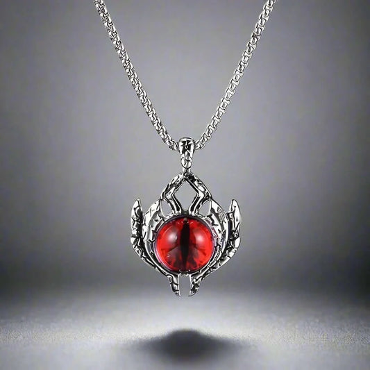 RED-EYE PROTECT -  Alloy Pendant with Pure Stainless Steel 24inch Round Box Chain for Men, European trending Style for Men & Boy - THE MEN THING