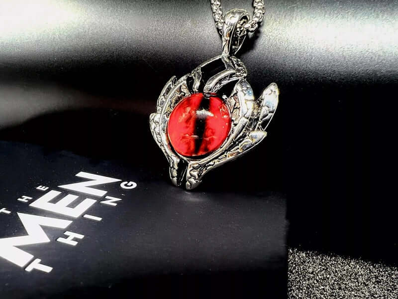 RED-EYE PROTECT -  Alloy Pendant with Pure Stainless Steel 24inch Round Box Chain for Men, European trending Style for Men & Boy - THE MEN THING