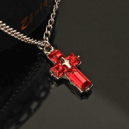 RED HALO CROSS - 16mm Titanium Steel Pendant with 20inch Chain for Men & Boys - THE MEN THING